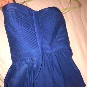 Parker Silk peplum strapless Top